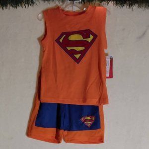 Superman Matching Set 4T Boys Shirt and Shorts